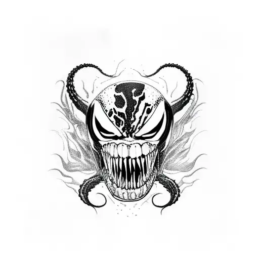 Venom agressive tattoo design idea