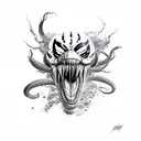 Venom agressive tattoo design idea