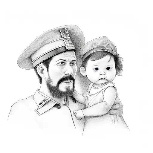 father and daughter getting cookies  tattoo design idea