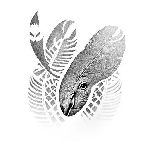 kangaroo footprints, cockatoo feather tribal wrist band tattoo design idea