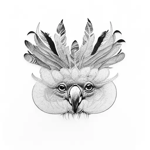 cockatoo feather kangaroo paw print T.I head dress tattoo design idea