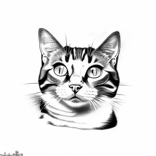 three color calico cat bad  tattoo design idea