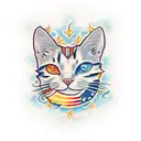 calico cat  tattoo design idea