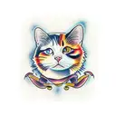 calico cat  tattoo design idea