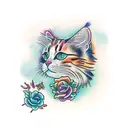 calico cat  tattoo design idea