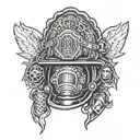 firefighter  helmet tattoo design idea