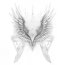 Wings with letters down spine tattoo design idea