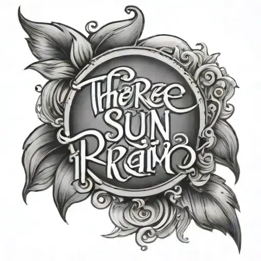 "There is sun after rain" written in elegant script with a drawing of a sun rise tattoo design idea