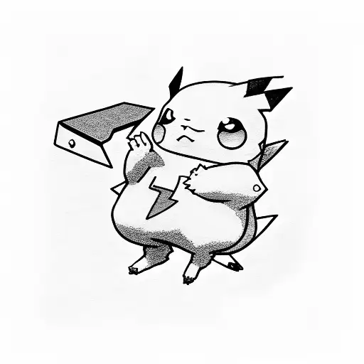 pikachu with majin boo  tattoo design idea