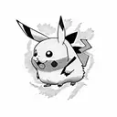 pikachu with majin boo  tattoo design idea