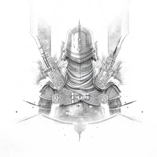 Binary code intertwining with dark souls imagery tattoo design idea