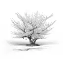 Cherry blossom tree growing from a nurse's cap tattoo design idea