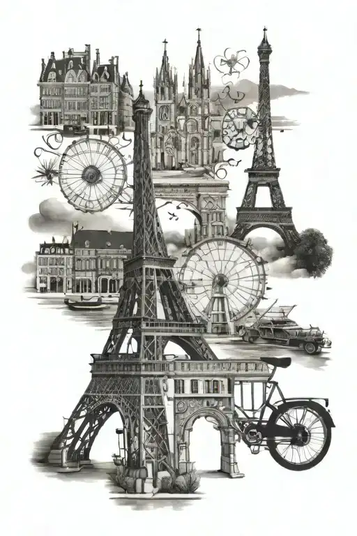 Amsterdam Paris Barcelona tattoo design idea