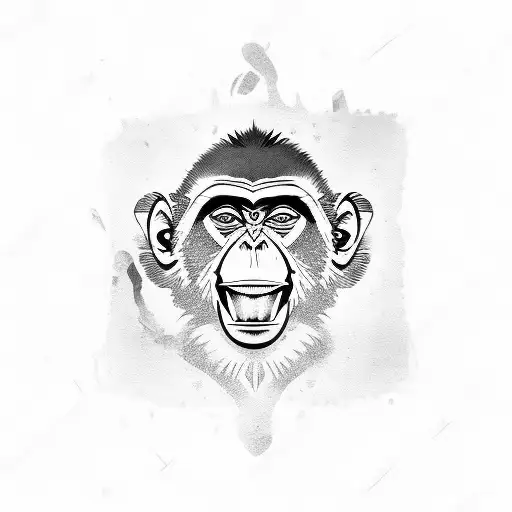 Monkey tattoo design idea