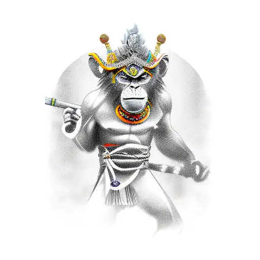 Monkey king tattoo design idea