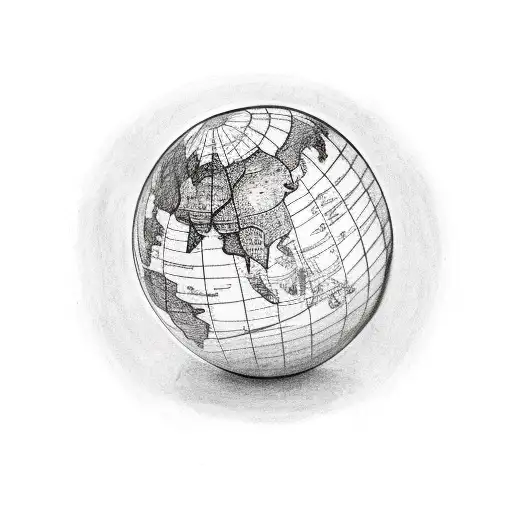 globe with trophy "the world is mine"  tattoo design idea