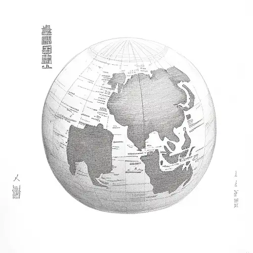 globe trophy "the world is mine"  tattoo design idea