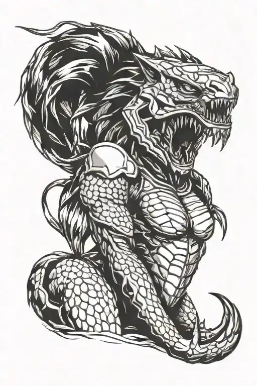 female predator tattoo design idea