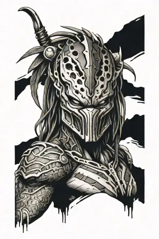 the Predator unmasked tattoo design idea