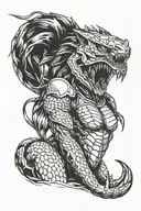 female predator tattoo design idea