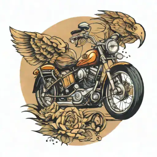 motorcycle aviation fitness desert tattoo design idea