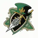 Royal Marines commando dagger and wording tattoo design idea