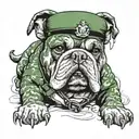 Royal Marines commando, green beret, West Ham British bulldog tattoo design idea
