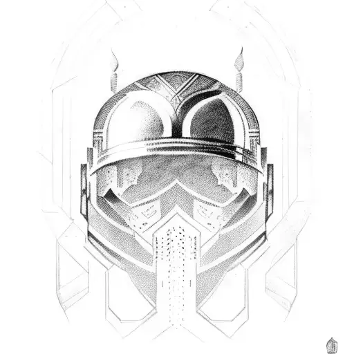 Gladiator Helmet tattoo design idea