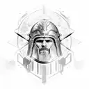Ancient Thracian Gladiator Helmet tattoo design idea