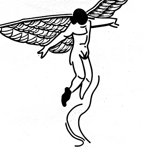 Icarus falling out of the sky tattoo design idea
