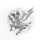 Icarus falling out of the sky tattoo design idea