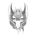 black ship front tattoo design idea