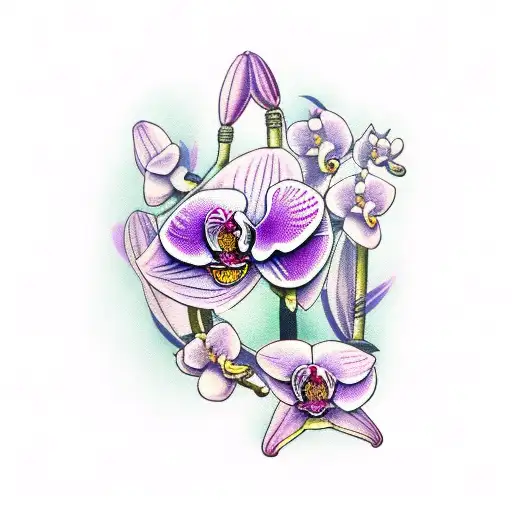 Orchid Tattoo Stock Illustrations, Cliparts and Royalty Free Orchid Tattoo  Vectors