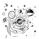 Solar system tattoo design idea