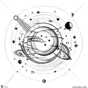 Solar system tattoo design idea