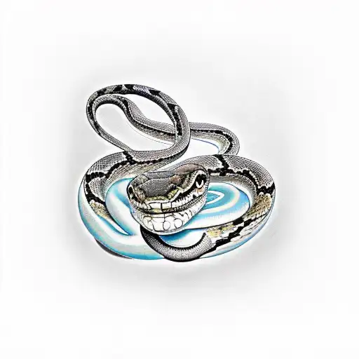 snakes and butterfly  tattoo design idea