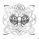 snakes and butterfly  tattoo design idea