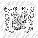 snakes and butterfly  tattoo design idea