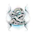snakes and butterfly  tattoo design idea