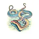 snakes and butterfly  tattoo design idea