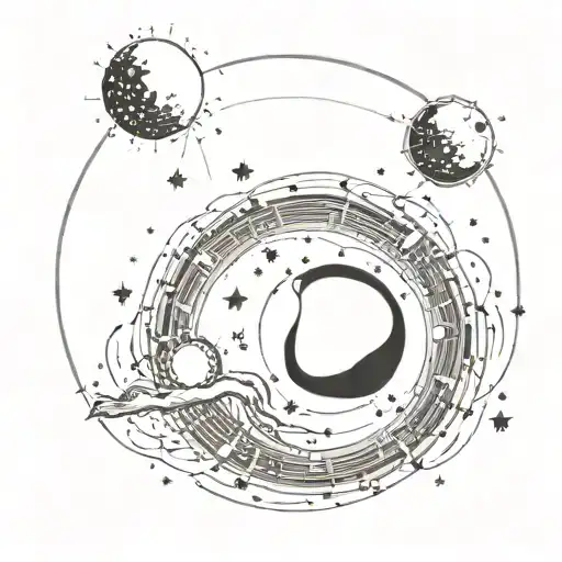 cancer constellation with a cresant moon rising and a 69 and water sign tattoo design idea