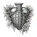 grenade heart tattoo design idea