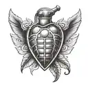 grenade heart tattoo design idea