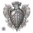grenade heart tattoo design idea