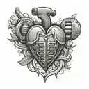 grenade heart tattoo design idea