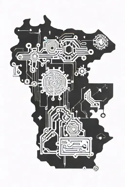 Circuit board as the base design that incorporates spanish heritage, Madison, Wisconsin, Minnesota, and Adoption tattoo design idea