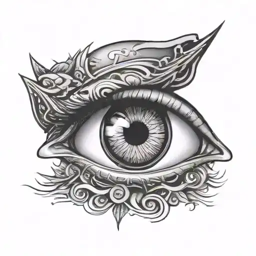 eyeball with the inside part of the eye being a jog wheel from a cdj tattoo design idea