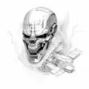 Ragnar infused terminator tattoo design idea