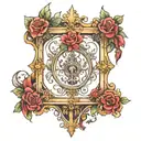 Empty antique frame tattoo design idea