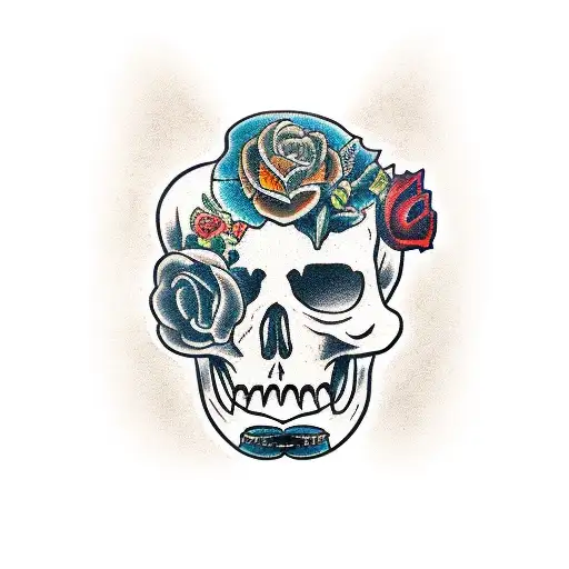 calavera café racer tattoo design idea
